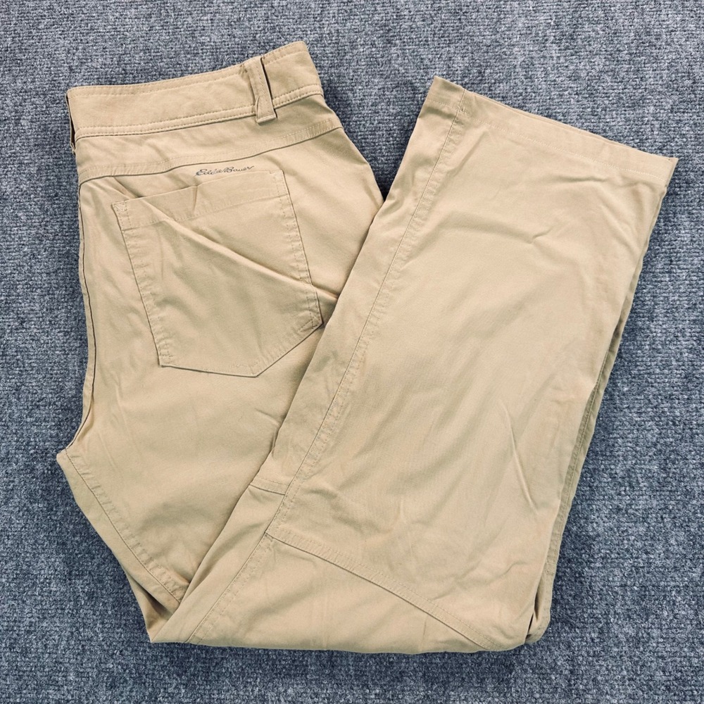 Eddie Bauer Men's 34x34 First Ascent Guide Pro Hiking Cargo Pants Tan Stretch
